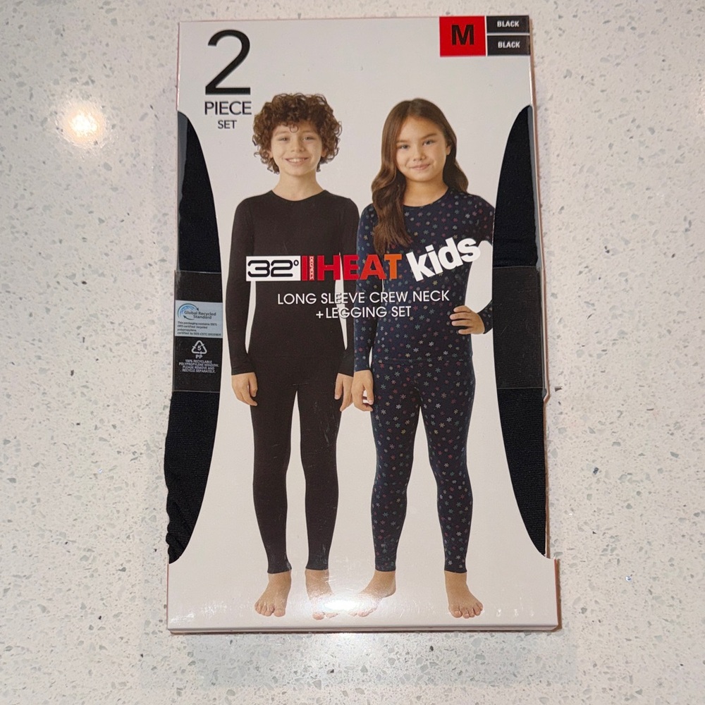 32 Degrees Kids Black Long Sleeve Set